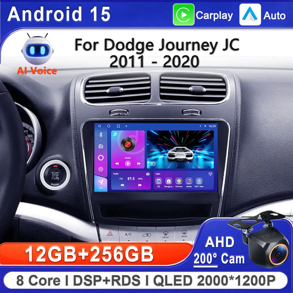 Android 15 For Dodge Journey JC 2011 - 2020 Car Radio Multimedia Video Player Navigation stereo GPS No 2din DVD Head Unit Screen