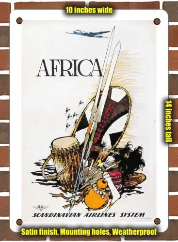 METAL SIGN - 1952 Africa Scandinavian Airlines System - 10x14 Inches