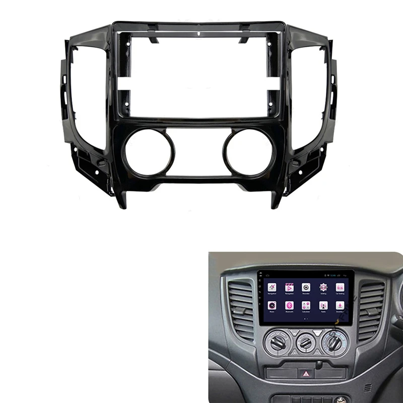 New-9inch Car Fascia Double Din Dvd Frame Audio Fitting Adaptor Panel Dashboard For Mitsubishi Triton KJ/KK/KL/ L200 2015+