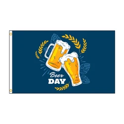 FLAGLAND 90x150cm 3X5 Ft Hand Drawn International Beer Day Flag Banner Decoration