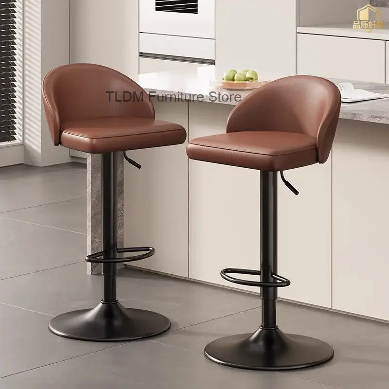 Comfortable With Back Bar Stools Counter Accent Designer Restaurant Bar Chairs Aesthetic Relaxing Banqueta Trendy Furniture