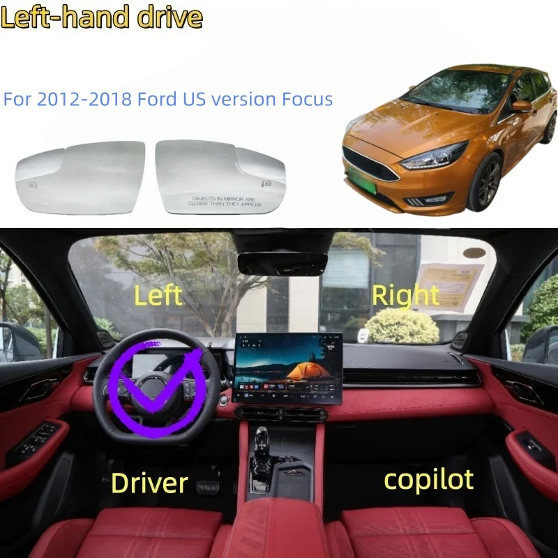 

For 2012-2018 Ford US version Focus Rearview Mirror Lens Side View Mirror Mirror Glass With Heating