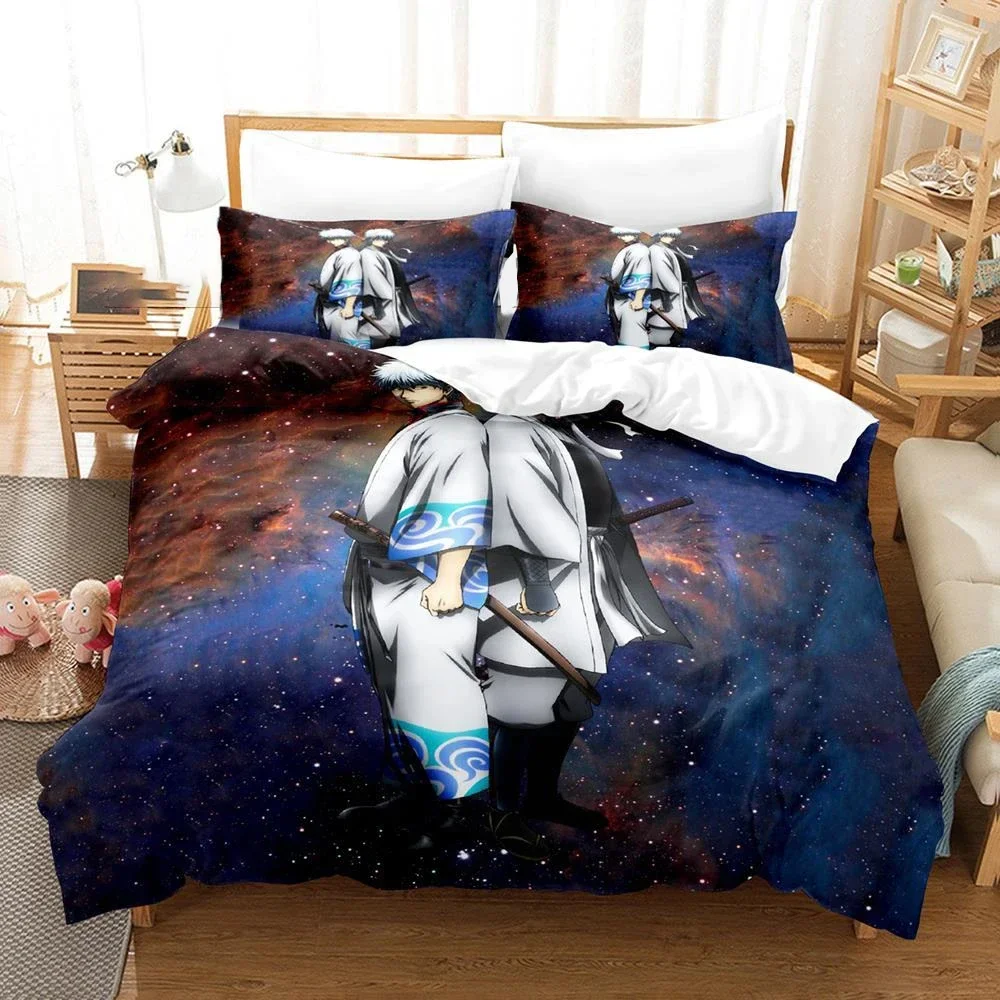 

3D Printed Gintama Bedding Set Anime Gintoki Sakata Duvet Cover Double Twin Full Queen King Adult Kids Bedclothes Quilt Cover