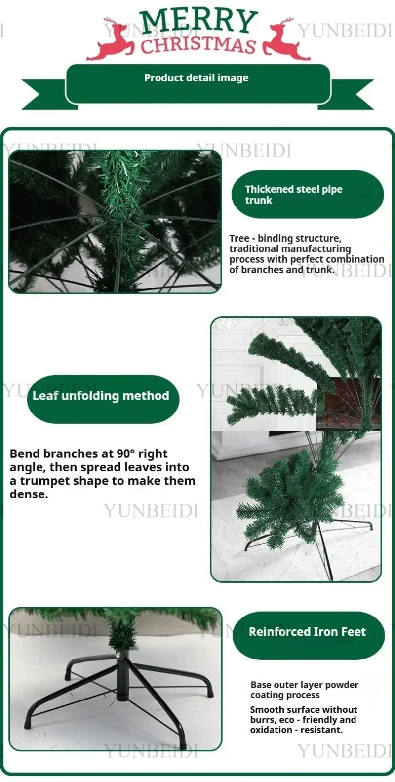 Large Artificial Christmas Tree PVC Encrypted with LED Lights Christmas Tree 120m To 300cm Family Christmas New Yea Party Decor