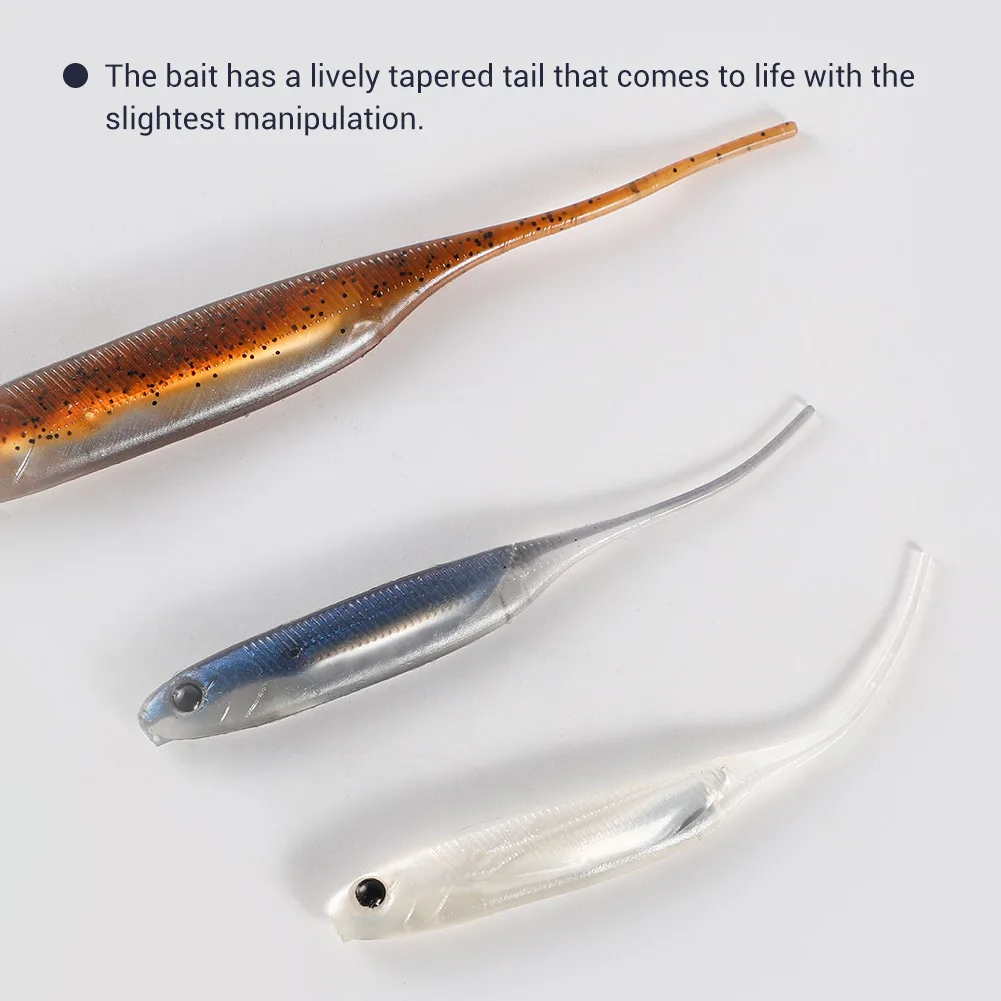 Noeby Swing Impact Soft Bait 7.5cm 1.3g 10cm 3g Fishing Lure Artificial Needle Pin Tail Silicone Baits Thread Worm Soft Lures