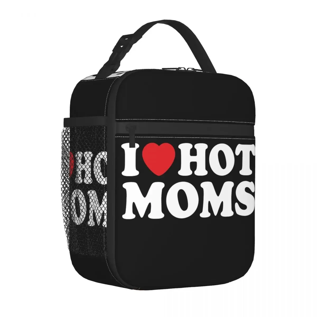 I Love Hot Moms Insulated Lunch Bag Tote Food Handbag