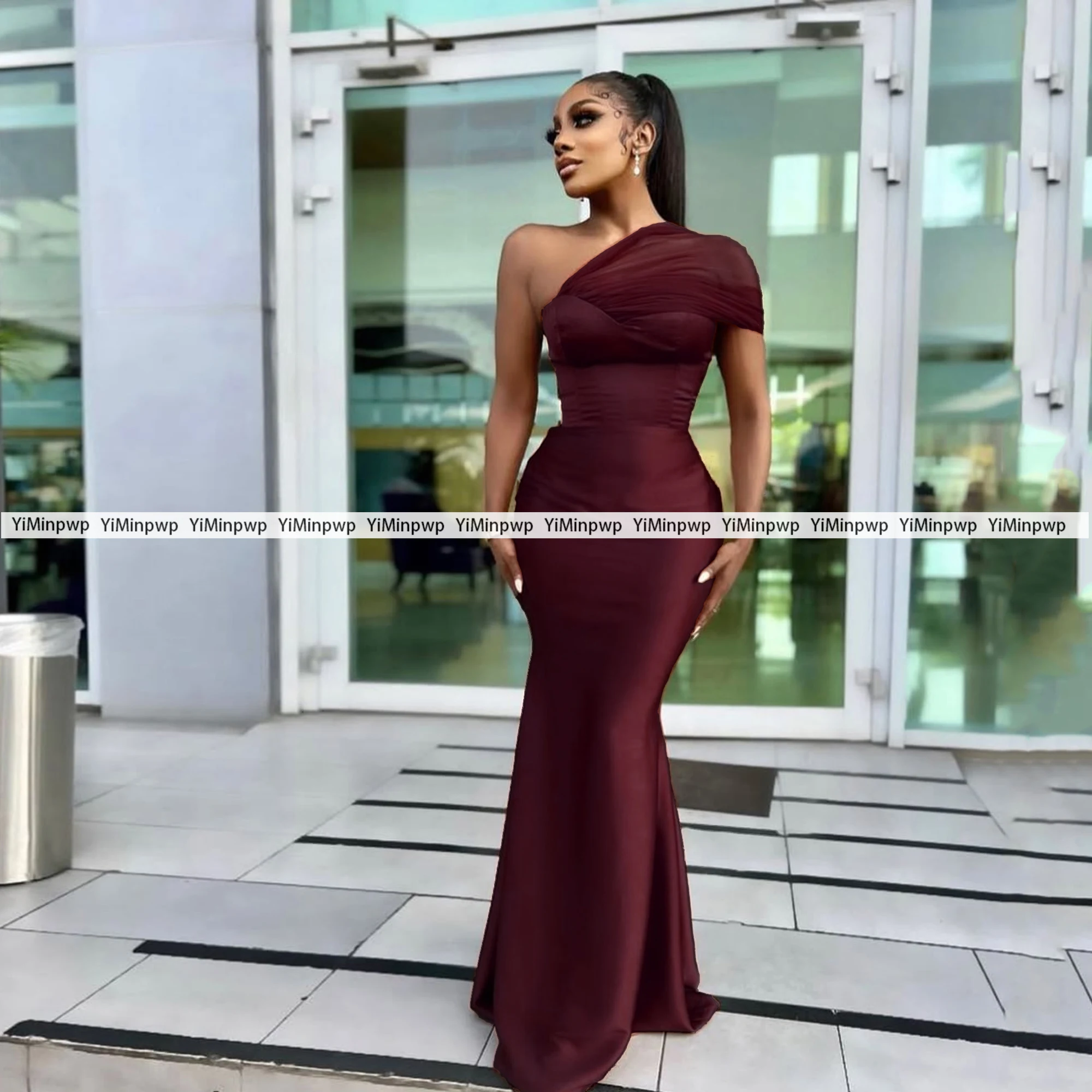 Auburn Mermaid Bridesmaid Dresses One Shoulder Floor Length Africa Wedding  Guest Party Gowns Maid of Honor Dress Customized - AliExpress 320