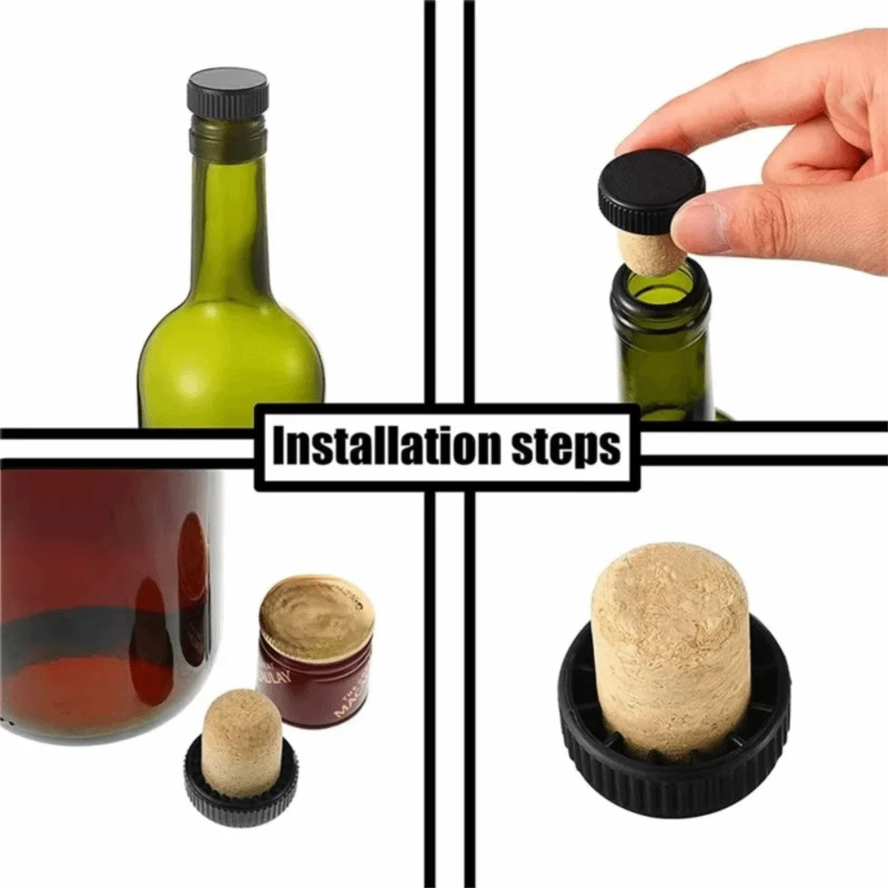 10PCS Practical T-Shape Wine Bottle Cork Vertical Anti-slip Groove Reusable Bottle Plug Sealing Wine Bottle Stopper Preserving view 5
