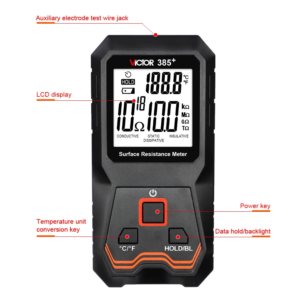 Povrch odolnost resistivity lcr měřič měřici zařízení anti-static izolace electrostatic statické elektřina tester esd prvek