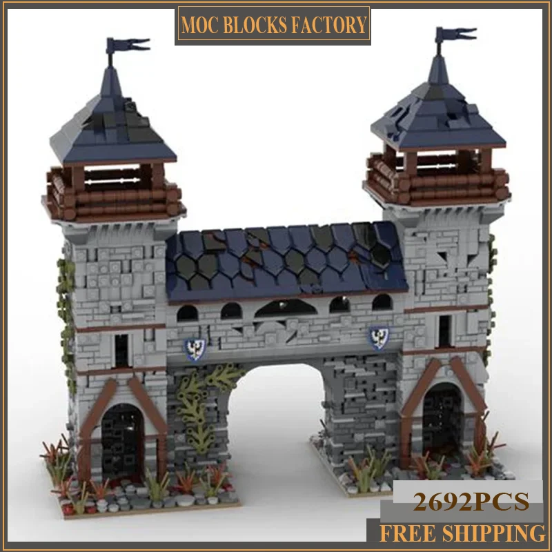 

Medieval Castle Model Moc Building Bricks Black Falcon Outpost Technology Modular Blocks Gifts Christmas Toys DIY Sets Assembly