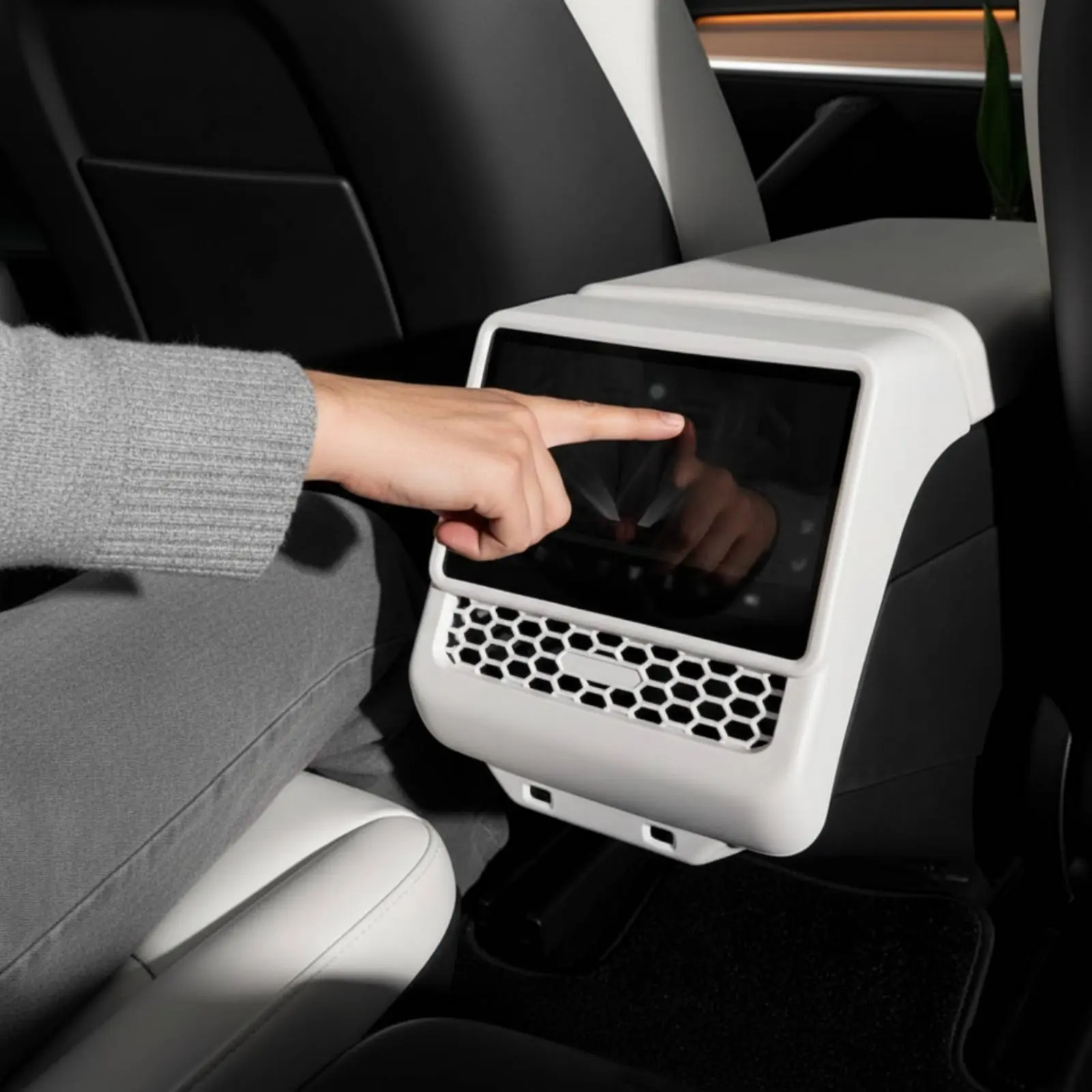 

Rear Air Conditioning Vent Cover Easy Installation Rear Seat Air Outlet Frame Rear Console Screen Frame Shiny Finish Car