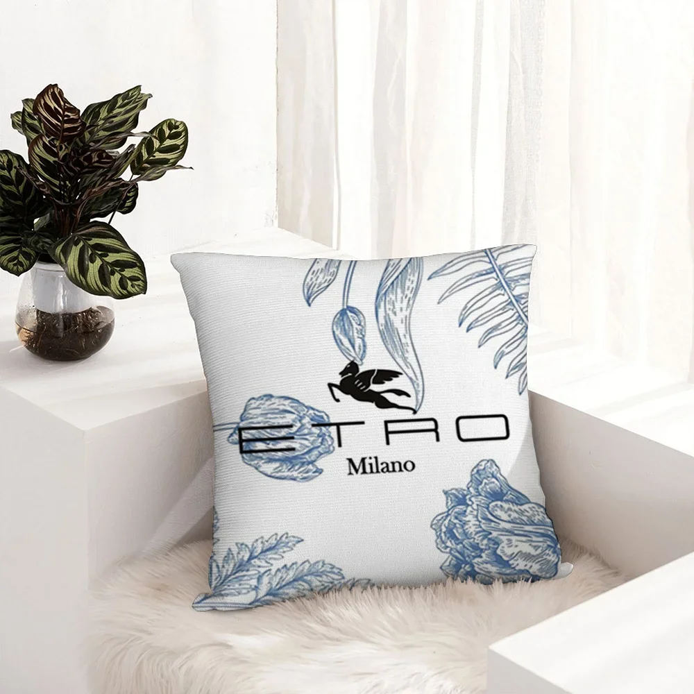 Light Luxury Fashion E-ETRO-o Pillow Case Plush Fabric Soft Pillowcase Double Sided Print Sofa Cushion Cover Throw Pillow