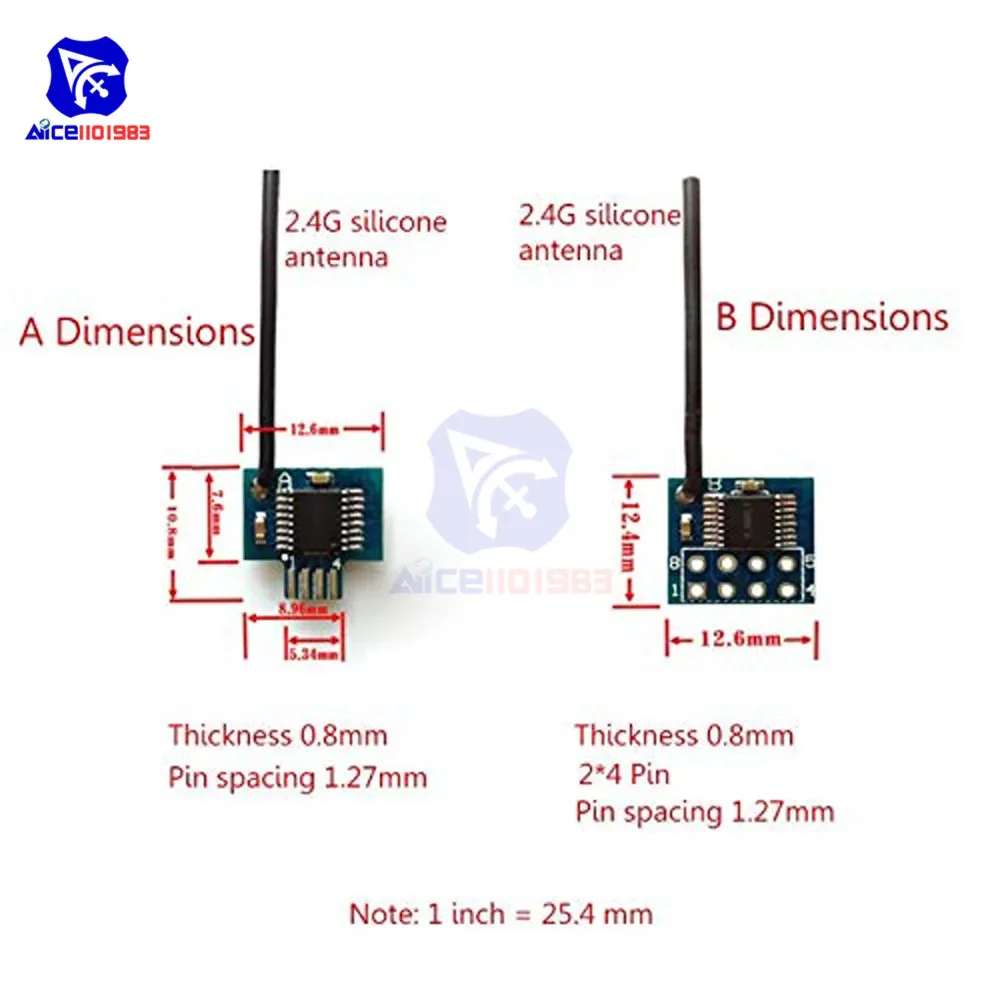 diymore XY-WA / XY-WB 3.3V 2.4G Wireless Module Transceiver Long Distance Low Power Anti-Interference LT8920 Ultra NRF24L01