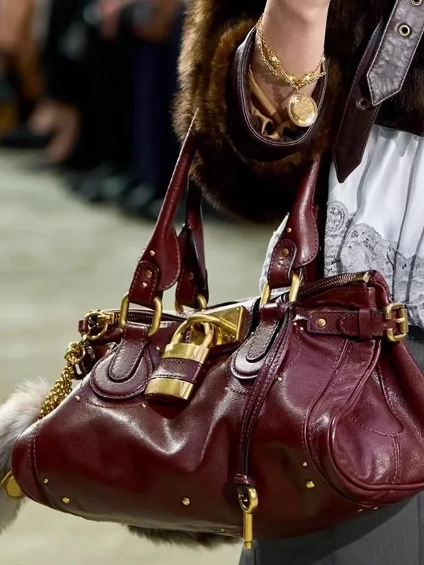 

Vintage Lo Head Handbag Women's Crossbody Bag Handheld Bag Blogger Sle Casual Simple Sle Soft Leather Alloy Hardware