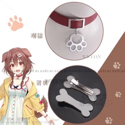 Anime YouTuber Cos Vtuber Inugami Korone Cosplay Necklace Choker Headwear Hair Clip Hairpin Cosplay Costume Accessory Hold Live