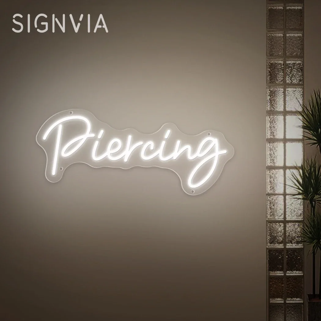 Piercing LED Neon Sign USB Powered Wall Mounted for Tattoo Studios Beauty Shops Body Piercing Business Stores Beauty SPA Lights