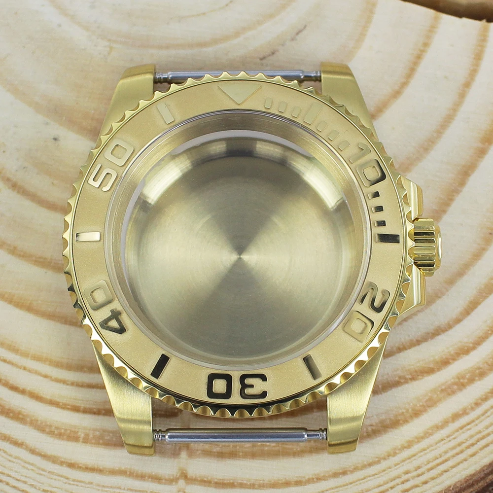 40mm NH35 Yacht Design Style watch Gold case Waterproof Sapphire Crystal for NH35 NH36 NH34 8205 2824 Movt 316L Assembling Parts