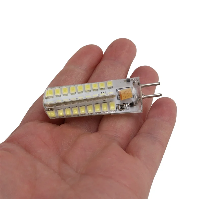 6X 6.5W GY6.35 LED Bulbs 72 2835 SMD LED 320Lm 50W Halogen Lamps Equivalent Dimmable Pure White 6000K Silicone Corn Bulb