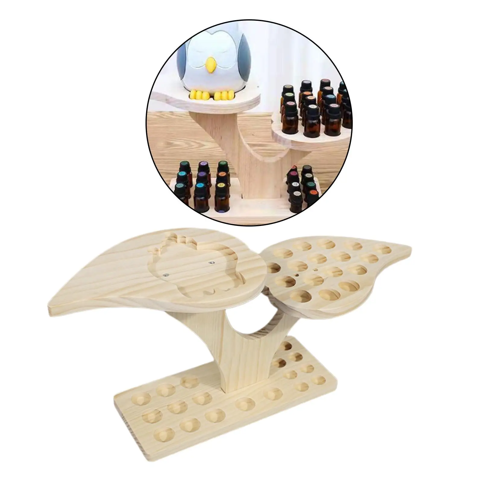 36 Slots Wooden Essential Oils Stand Diffuser Holder Carousel Multi