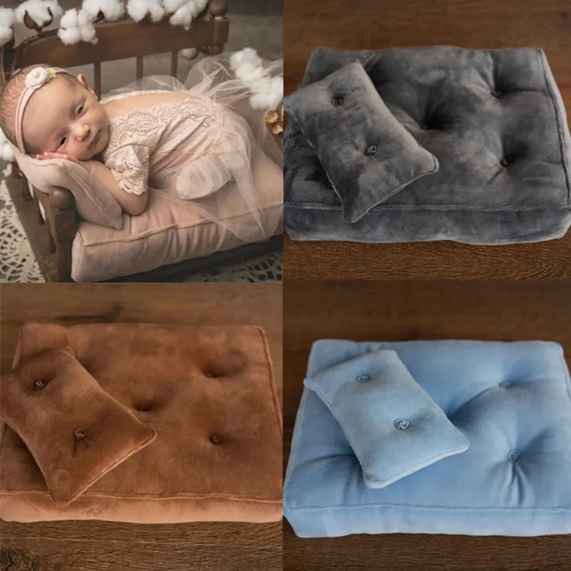 

Newborn Photography Props Mini Bed Mattress Posing Pillow Set Baby Studio Photo Shooting Cushion Mat Accessories Fotografia