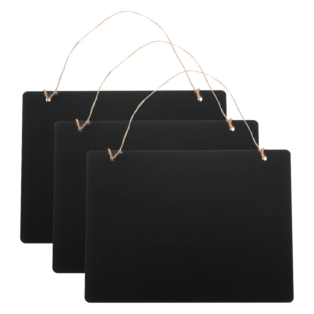 

3 Pcs Double Sided Blackboard Signage Chalkboard Notice Tag Small Signs Decor Wall