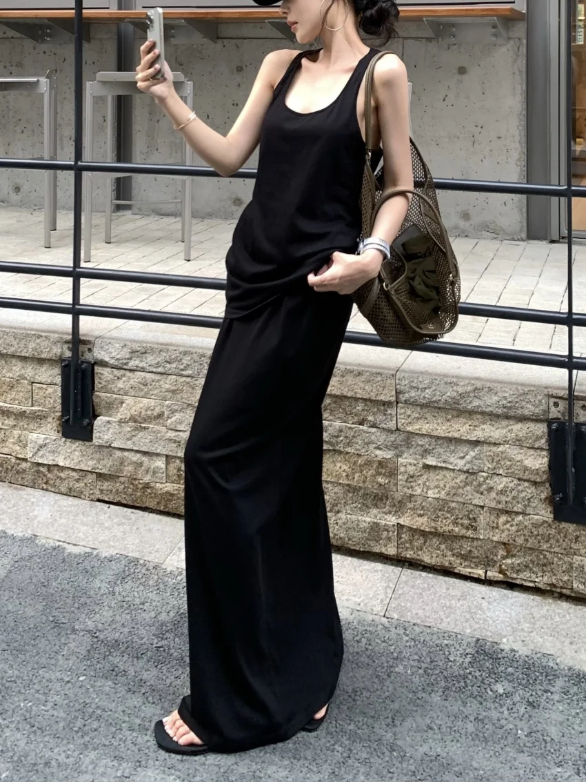 Alien Kitty Minimalist Solid Tank Tops Casual Women A-Line Skirts 2025 All Match Summer Daily High Street Loose New Sets