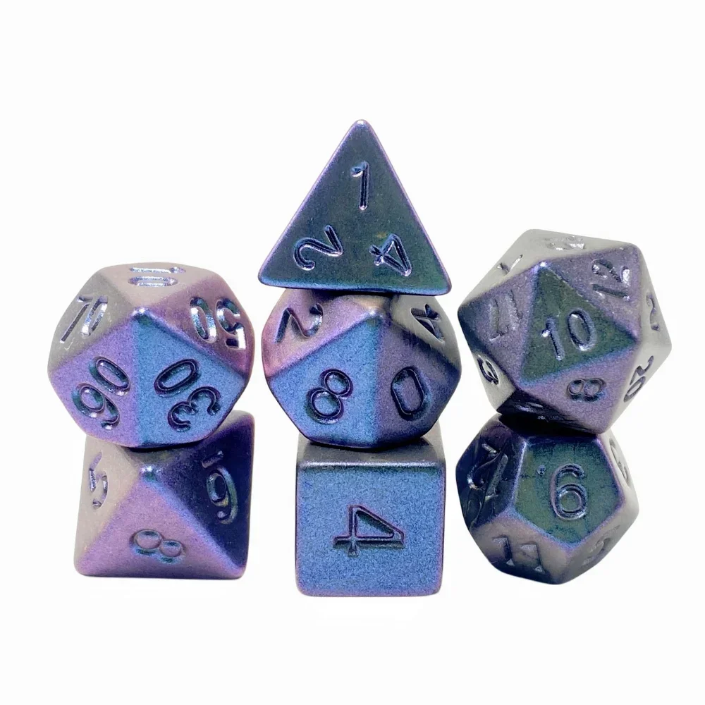 Nieuwe Stijl 7 Stks/set Gold Plating Dobbelstenen Cthulhu Dnd Run Dobbelstenen Tafelspellen Rpg Veelhoekige Dobbelstenen Set Kinderbordspel