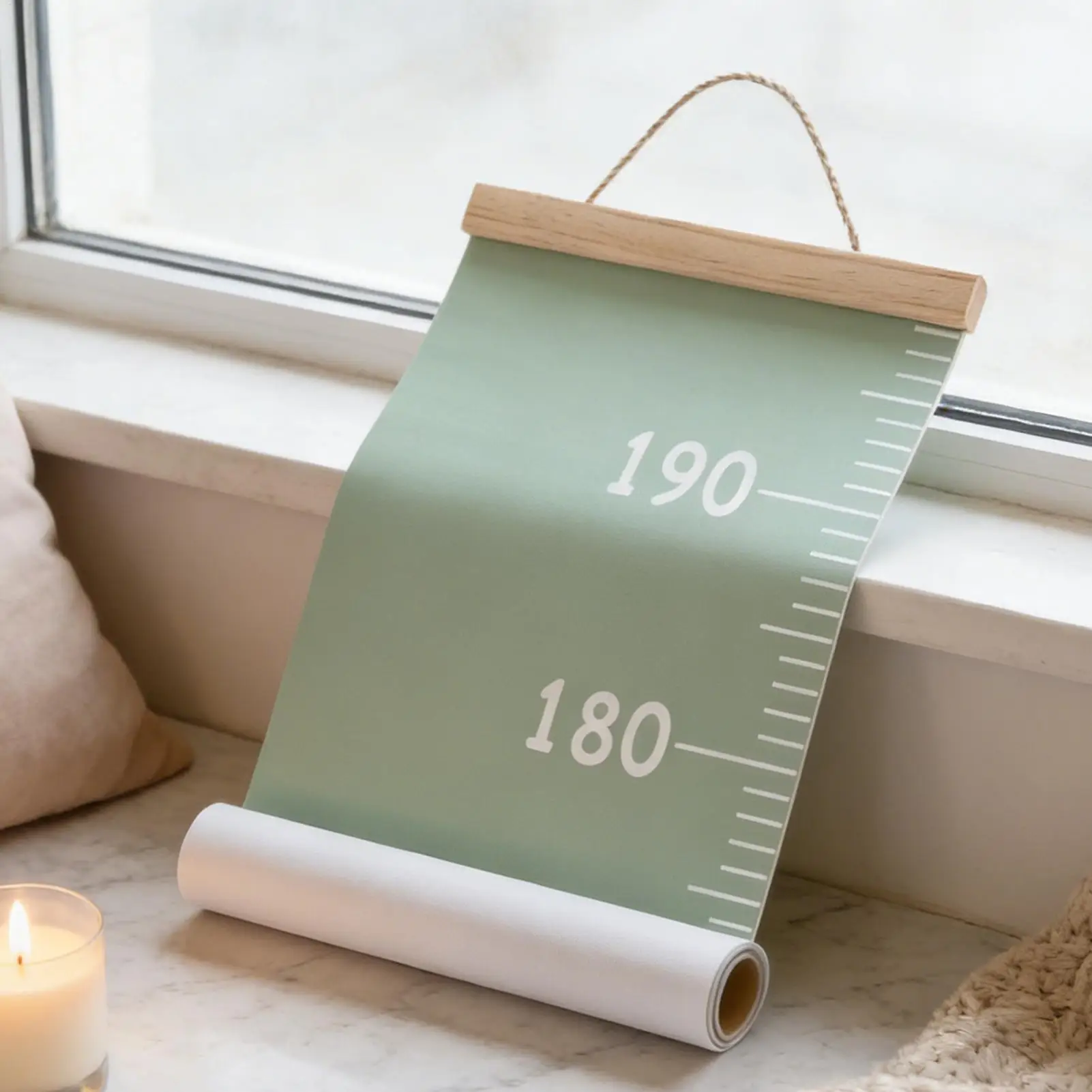 Kids Height Wall Chart Canvas Wall Mounted Ruler Growth Handing Ruler For Kids Children Boys Girls Home Living Room Bedroom