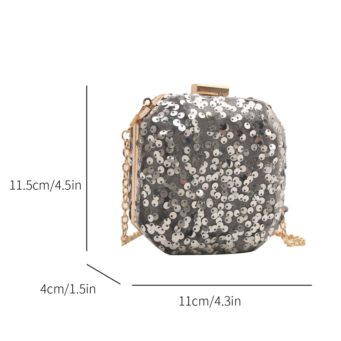 Super Mini Crossbody Bags For Women Designer Bags Luxury Silver Sequined Shoulder Coin Mini Purse Cute Square Box Lipstick Bag