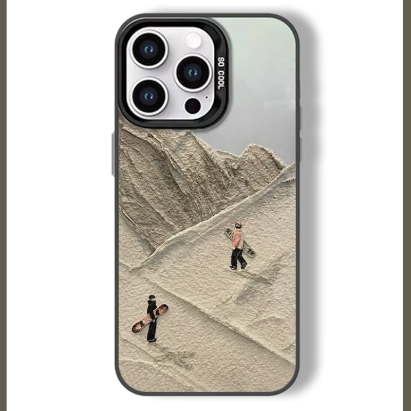 حافظة هاتف لهاتف آيفون 16 15 برو 14 13 برو ماكس 12 11 بلس كاميرا مقاومة للصدمات حماية كاملة غطاء غير لامع للتزلج على الذكور والإناث