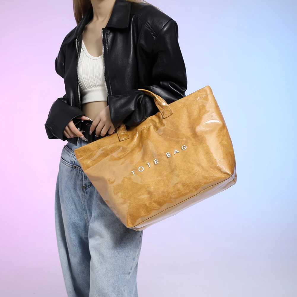 

PVC Handbag Large Capacity Travel Shopping Bag Fashion Top Handle Bag for Women Work Shopping Travel
