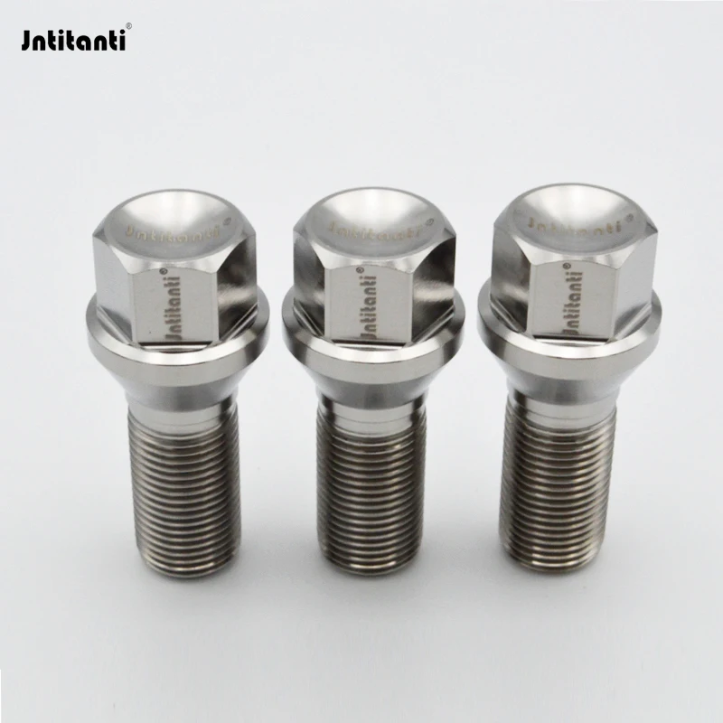 Jntitanti 10.9 Grade Gr5 titanium wheel bolt screw M12x1.5x28mm 16pcs 4  Anti-theft+1 key