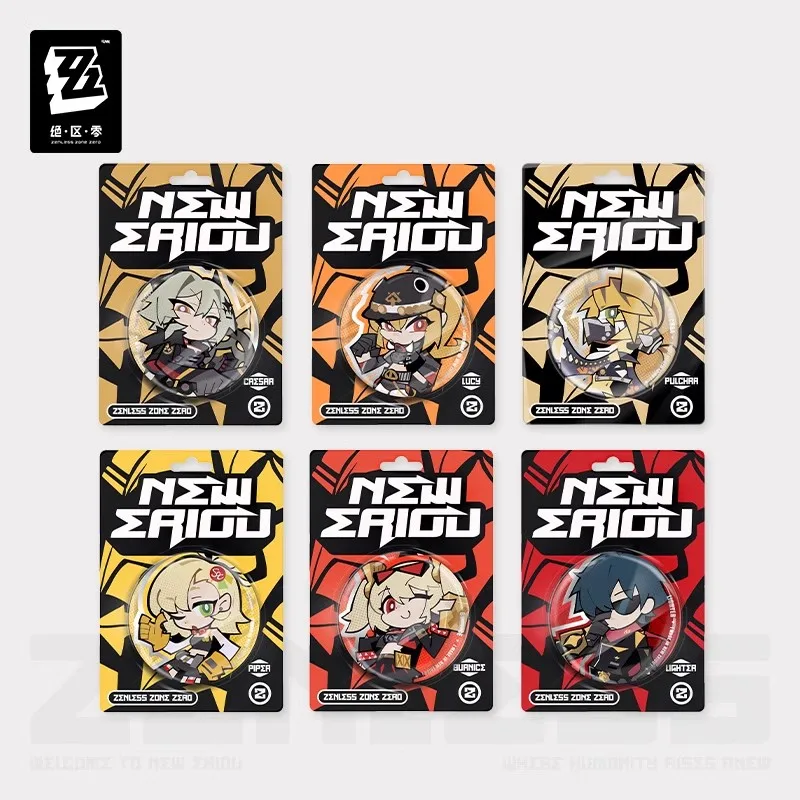 

[Genuine] miHoYo Game Zenless Zone Zero Q-version Tinplate Badge Pulchra Caesar Luciana Anime Brooch Accessory Cosplay Xmas Gift