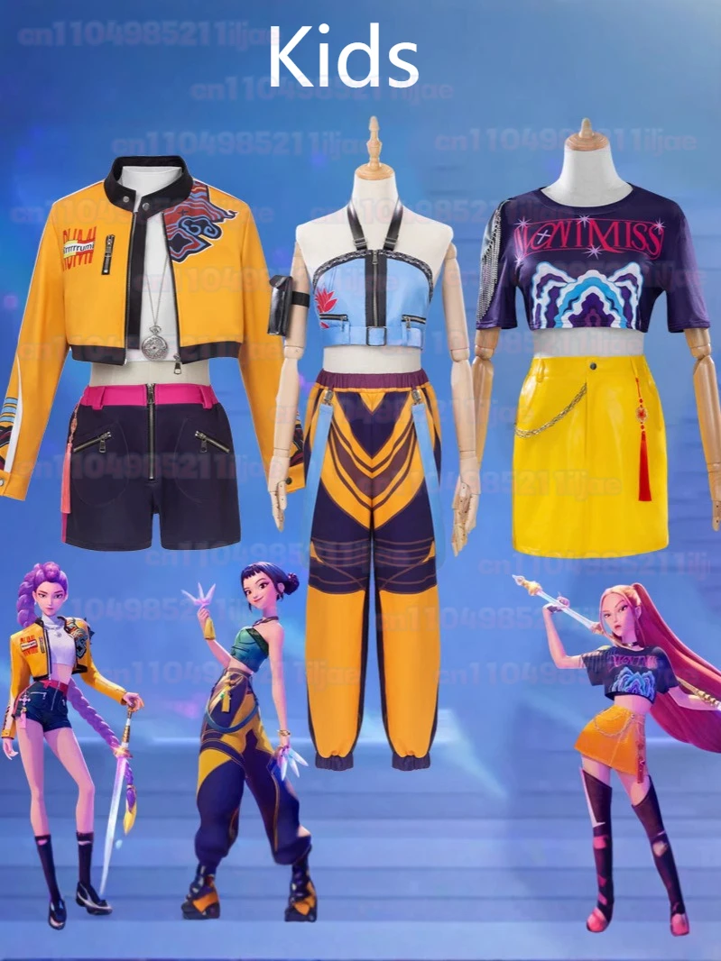 

RUMI MIRA KIDS KPop Rumi Zoey Cosplay Girls Stage Clothing Demon Hunter Costume 6 to 14 Years Halloween Carnival Party Clothes