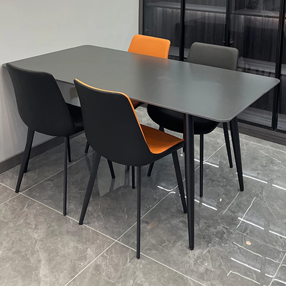 Eetkamer Rots Plaat Eettafel Luxe Italiaanse Minimalistische Moderne Zwarte Huishoudelijke Eettafel Mesa Comedor Meubels