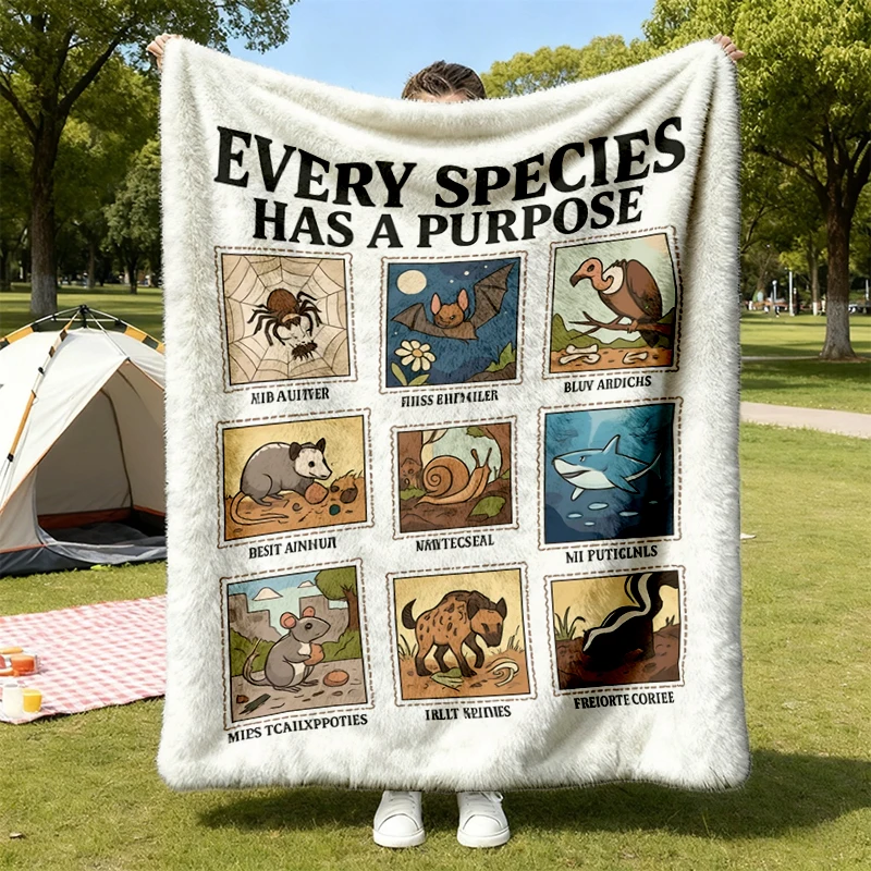 Wildlife Conservation Biology Teacher Flannel Blanket, Ecology Nature Lover Flannel Throw, Weird Animal Lover Gift