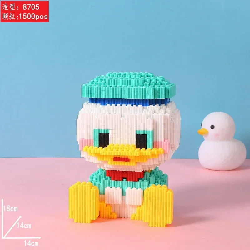 Décennie s de construction de la série Donald Duck, assemblage de petits jouets pour parents et enfants, cadeau d'ornement masculin et féminin, mignon