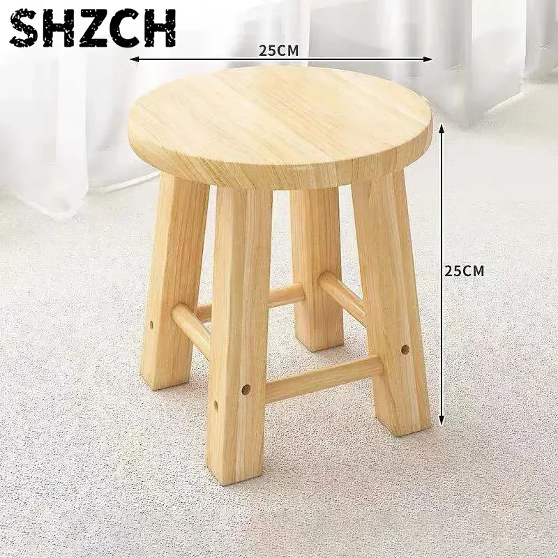 Solid Wood Small Stool Shoes-changing Stools Househol Rubberwood Multi-Functional Footrest Outdoor Fishing Chair Home Furniture