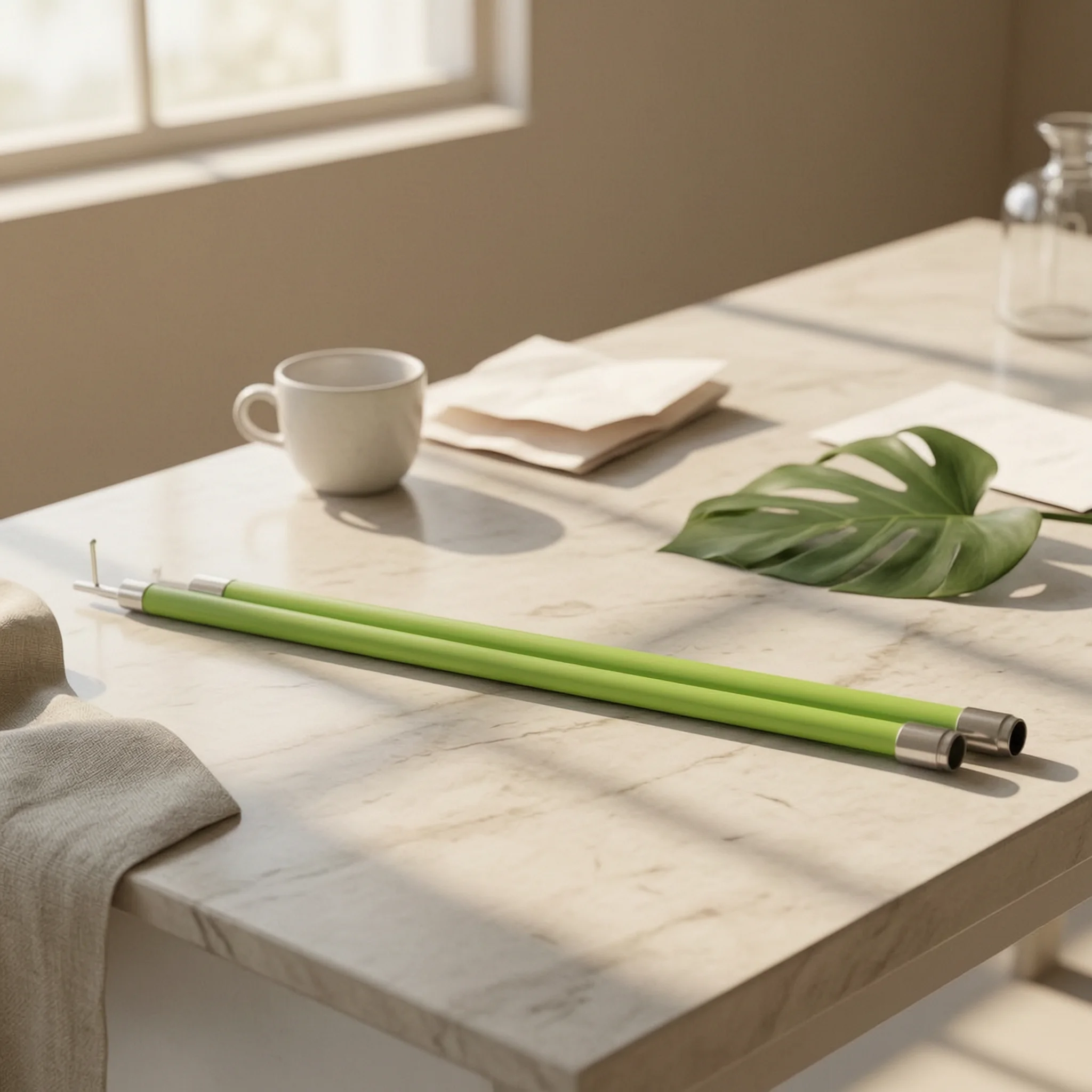 Insulated Operating Rod with Hook High Voltage Maneuvering Pole Fiberglass Epoxy Green Body for Utility Maintenance