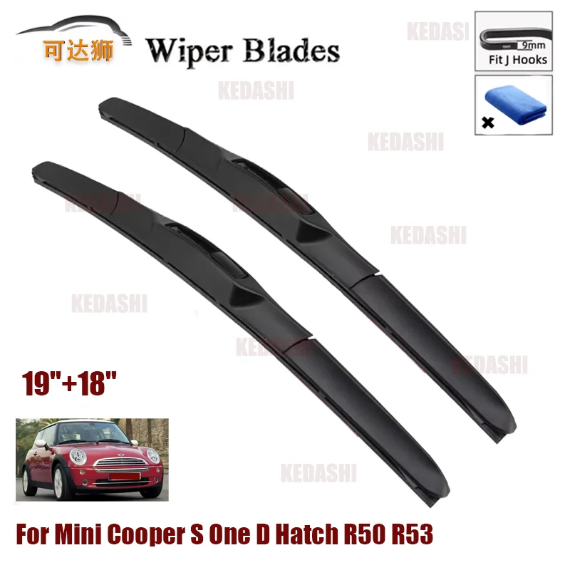 

Car Accessories Front Windscreen Wiper Blade Brushes Wipers U Type J Hooks 19"+18"For Mini Cooper S One D Hatch R50 R53