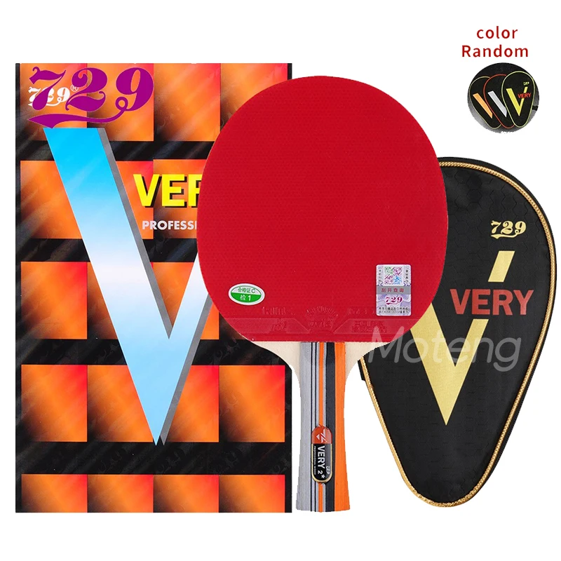 

Professional V-2 Ping Pong Racket Double Face Pimples Table Tennis Racket Bat Paddle Beginner (Set With Bag)