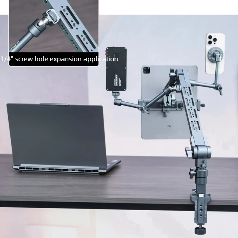 Aluminum Alloy Cantilever Arm Stand Camera Tablet Desktop Mount Adjustable Metal Phone Support Live Streaming Shooting Holder