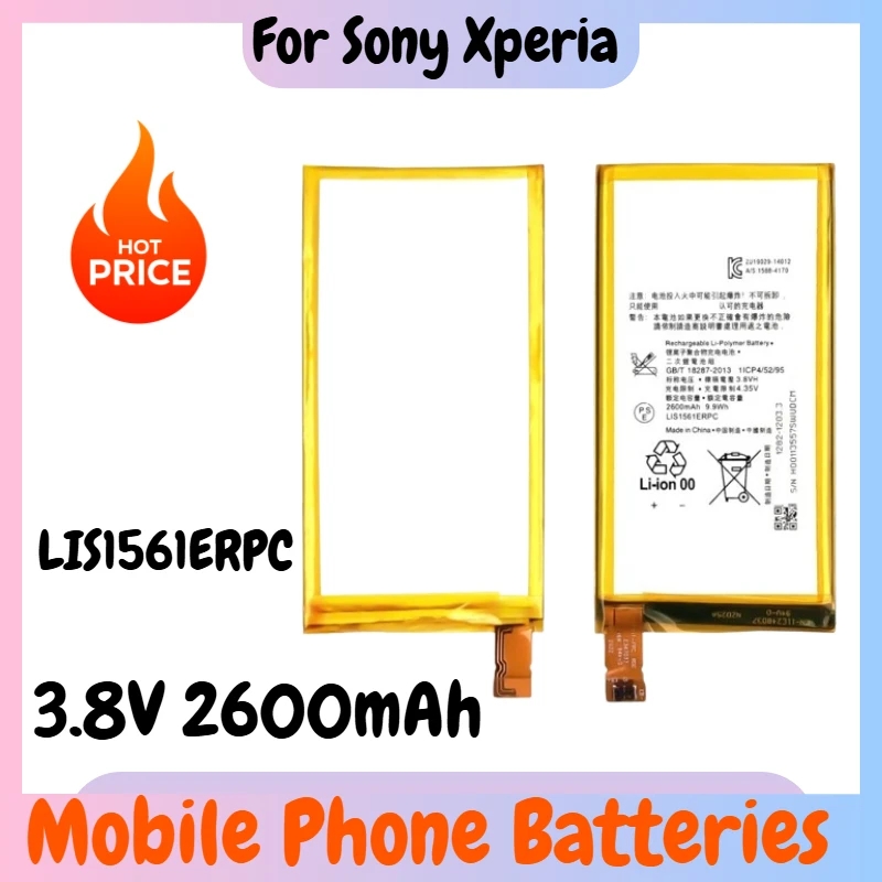 

Battery LIS1561ERPC 3.8V 2600mAh for Sony Xperia Z3 Compact Z3c Z3mini D5833 D5803 C4 E5303 E5306 E5333 Phone High Quality