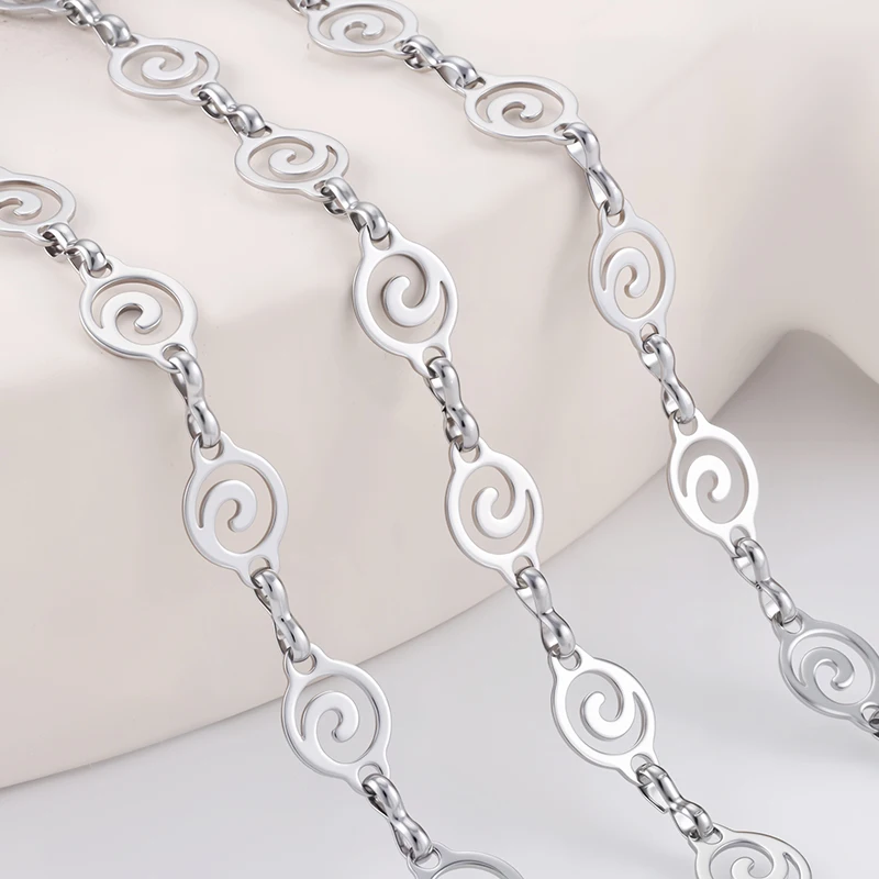 

1Meter Stainless Steel Spiral Link Chain Jewelry Making Supplies Craft Materials for DIY Men Women Necklace Bracelet Accessories