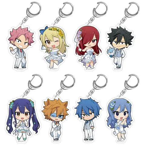 FAIRY TAIL 100 años Quest vestir Natsu Dragneel Lucy Heartfilia Erza escarlata gris Fullbuster Chibi Anime llavero acrílico juguete