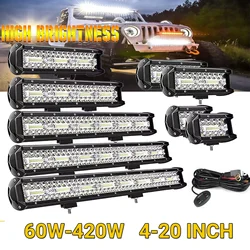 Auxiliary Search Light vehicle 12V 24V Work Light Bar Driving Boat Truck ATV SUV Off -road 4x4 Accessories 4/7/12/15/20 Inch