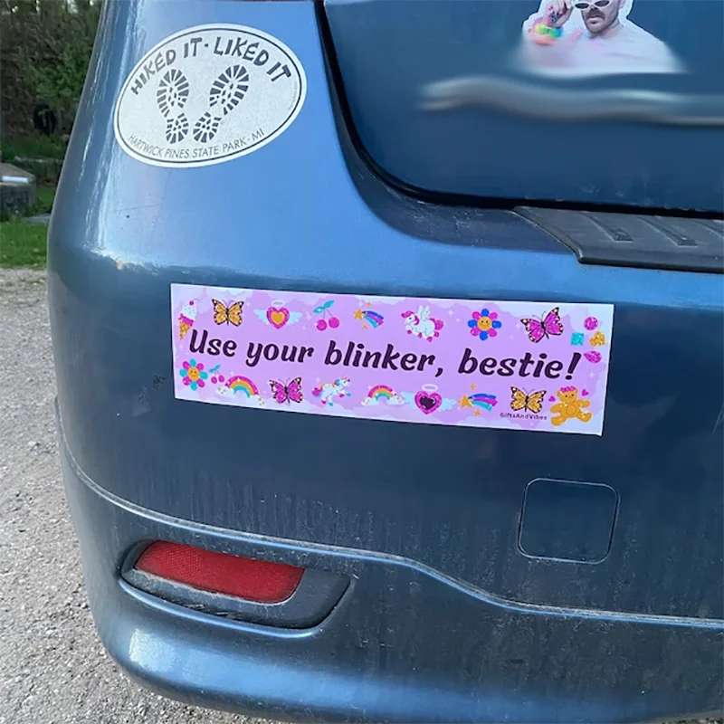 Use Your Blinker Bestie Funny Car Stickers For Bumper Window Bodywork Sticker Pack Exterior Accessories Waterproof Vinyl Decals