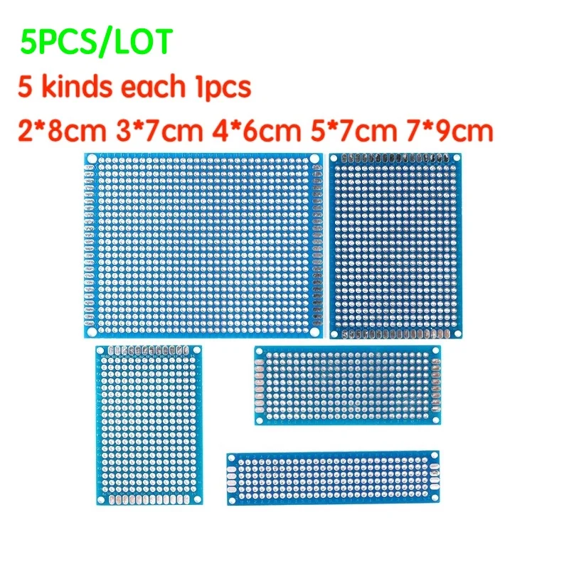 

5PCS/LOT Double Sided Protoboard Breadboard Universal PCB Experiment Circuit Board Blue 2*8cm 3*7cm 4*6cm 5*7cm 7*9cm 2.54mm