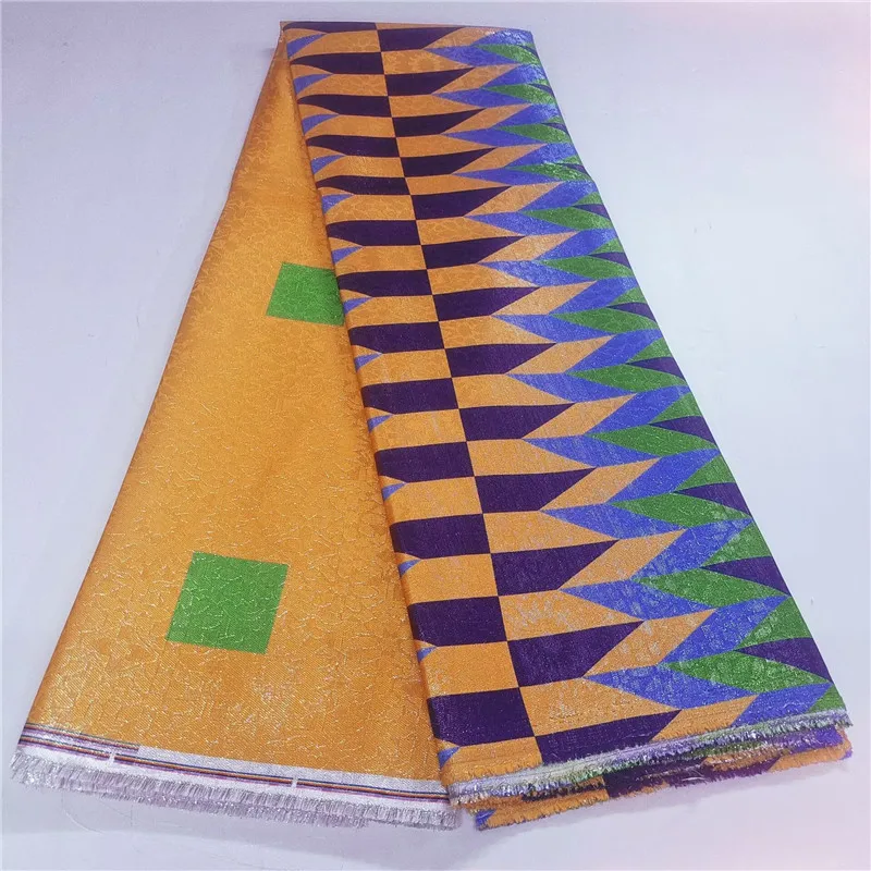 

Высококачественная африканская жаккардовая кружевная ткань 2024 года для платьев, нигерийская ткань с золотым напылением для шитья на вечеринки