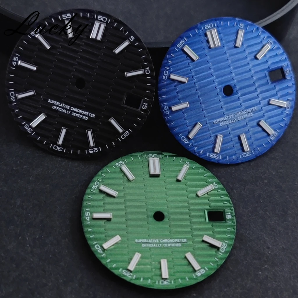 28.5mm NH35 Dial Horizontal Stripe Watch Dial Logbook DIY Modified Mechanical Watch Accessories Fit NH35 NH36 4R 7S Movement